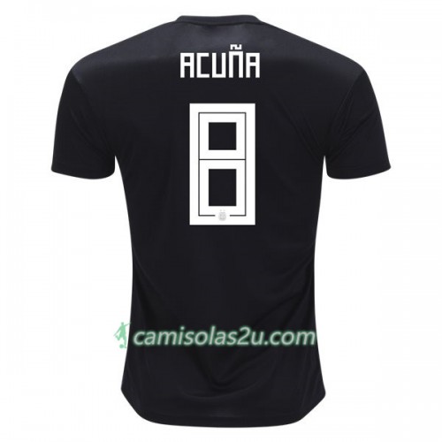 Camisolas de Futebol Argentina Acuna 8 Equipamento Alternativa Copa do Mundo 2018 Manga Curta Camisolas de Futebol Argentina Acuna 8 Equipamento Alternativa Copa do Mundo 2018 Manga Curta
